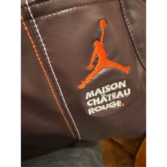 Nike Jordan Brown Maison Château Rouge Pleather Woven Trousers Pants Size 8 NWT - Picture 7 of 10